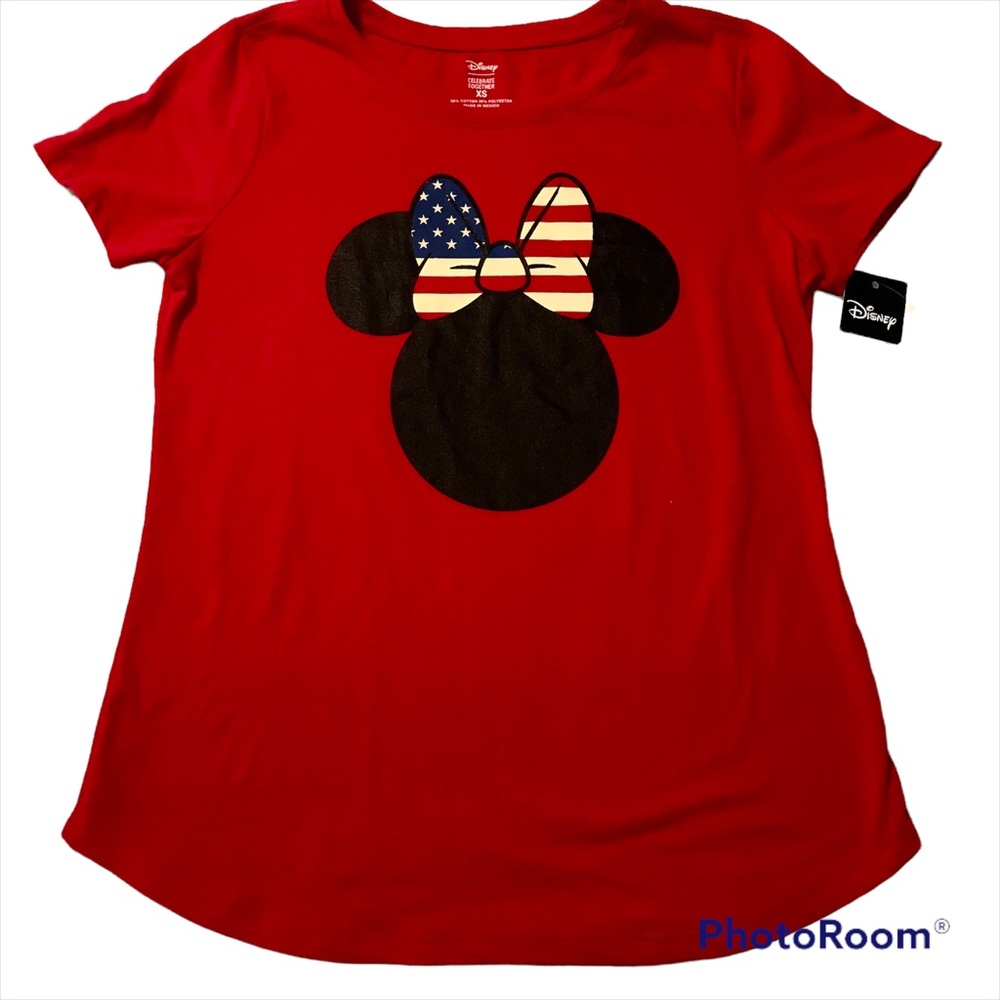 Disney's Minnie Mouse Patriotic Graphic Tee by Celebrate Together Size XS